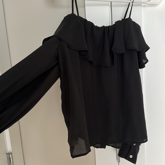 Zara Airy Black Polyester Blouse - Size S, Effortless Style - Picture 4 of 4